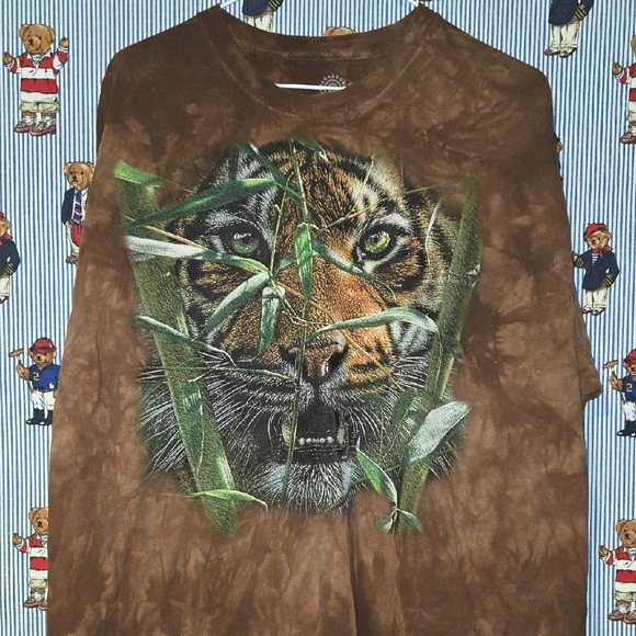 The Mountain Other - The Mountain Tiger Forrest Nature T Shirt Brown Tie Dye 2xl